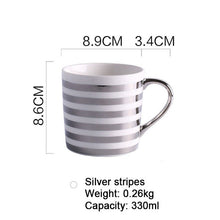 Load image into Gallery viewer, Creative Ceramic Milk Mug Love Star Stripe Pattern Gold Plating Handle Cup Office Household Coffee Milk Tea Mugs Home Decoration