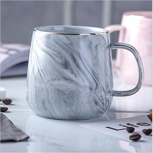 Europe Milk Coffee Mugs Marble Gold Inlay Mug Breakfast Mug Office Home Drinkware Tea Cup for Lover's Gifts Dropshipping